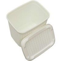 JVL Knit Design Loop Plastic Storage Box 10L, Ivory 27 x 29 x 21 cm, One size