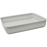 JVL Droplette Design Plastic Storage Tray, 4.7L, 7 x 35 x 26cm Approx, Grey, One Size