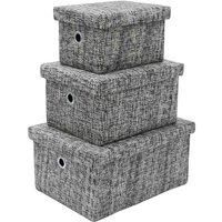 JVL Urban Set of 3 Rectangle Paper Storage Baskets, Medium