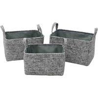 JVL Urban Set of 3 Rectangle Paper Storage Baskets
