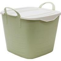 JVL Funktional Large Plastic Storage Container with Lid, Green or Grey