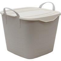 JVL Funktional Large Plastic Storage Container with Lid, Green or Grey