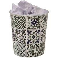 JVL Mosaic Navy Waste Paper Bin, Set of 2