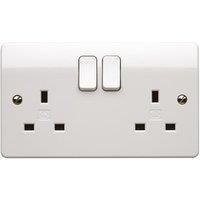Mk White Double 13A Switched Rapid Fix Socket
