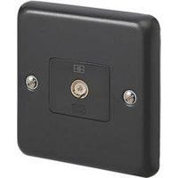 MK Contoura 1-Gang Coaxial TV / FM Socket Black with Colour-Matched Inserts (264RG)