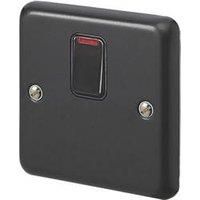 MK Contoura 20A 1-Gang DP Control Switch Black with Neon with Colour-Matched Inserts (457RG)