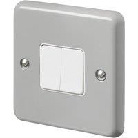 MK Contoura 10A 2-Gang 2-Way Switch Grey with White Inserts (450RG)