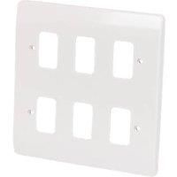 MK K3636WHI Grid Plus Grid Switch Cover Plate (White) - 6 Gang Brand New