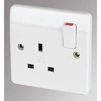 MK Single Socket White 13A 1 Gang Double Pole Switched  K2757WHI Logic Plus™