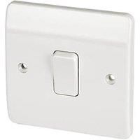 MK Electric 10 A Logic Plus 1 Gang SP 1 Way Flush Plate Switch, White