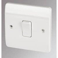 MK Electric K4871WHI Single Light Switch 1 Gang 2 Way 10 Amp Logic Plus