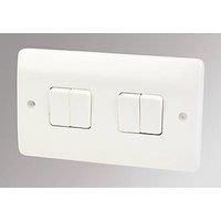 MK K4874WHI 10 amp 4-Gang Single-Pole 2-Way Plateswitch