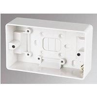 MK Electric K2142WHI Moulded Surface Mounting Box for 2 Gang Logic Plus Power Accessories, White, 30 mm