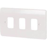 MK K3633WHI Grid Plus Grid Switch Cover Plate (White) - 3 Gang