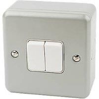 MK Metal Clad 10A Switch 2 Gang 2 Way