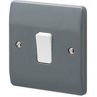 MK Logic Plus 10AX 1-Gang 2-Way Switch Graphite with White Inserts (327FF)