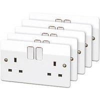 MK 13A White Double Switched Socket