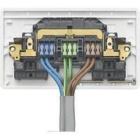 Socket Rapid Fix Double 13A White Raised Slim Screwed Switched Inboard Pack Of 5