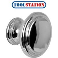 Flat Knob Polished Chrome