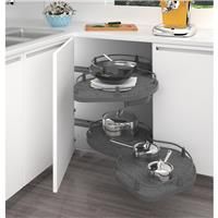 Hafele Nuvola Twin Pull Out Shelving Unit 800mm in Anthracite Grey