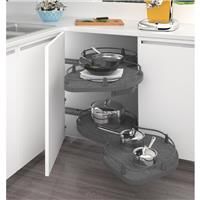Hafele Nuvola Twin Pull Out Shelving Unit 1000mm in Anthracite Grey