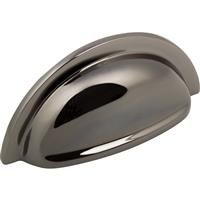 Hafele Polished Nickel Cup Pull Handle 76mm in Black Zinc Alloy