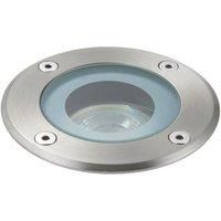 Saxby Pillar 50W Round Polished Stainless Steel IP65 Outdoor Decking Driveway Recessed Buried Uplighter