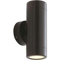 Saxby Odyssey 35W Twin Satin Black IP44 Outdoor Up Down Wall Light