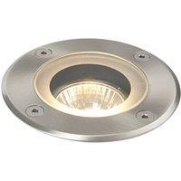 Saxby 50W Round Marine Grade Brushed Stainless Steel IP65 Outdoor Garden Walkover Decking Recessed Ground Light Uplighter