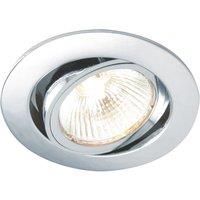 Saxby Cast 50W Modern Decorative Tilt Chrome Plated Halogen GU10 Dimmable Adjustable Recessed Downlight
