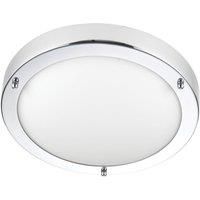 Saxby Portico 60W 300mm Dimmable Chrome Plated IP44 Flush Bathroom Ceiling Light