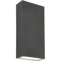 SAXBY Morti Outdoor Garden Waterproof Black Up & Down LED Wall Light 67687 IP44
