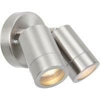 SAXBY ATLANTIS 2 x 35W Outdoor Twin Wall Spot Light Marine Grade Steel IP65 GU10