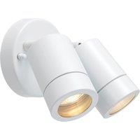 Saxby 75444 Palin Outdoor Gloss White Steel Twin IP44 Adjustable Wall Spot Light