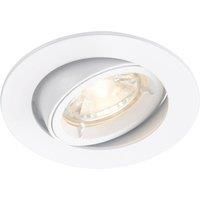 Saxby Cast 50W Modern Decorative Tilt Matt White Halogen GU10 Dimmable Recessed Downlight