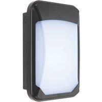Saxby 77915 Lucca Mini Black Microwave Sensor IP65 Outdoor 15W Cool White LED Bulkhead