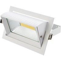 Saxby 78542 Axial LED Tilt Rectangle Downlight, matt white, 35w, 4000K