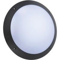 Saxby 78607 Seran Black IP65 Outdoor Microwave Sensor 12W Daylight White LED Bulkhead