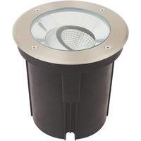 Saxby Hoxton 185mm Outdoor Round LED Recessed Ground Light Brushed Stainless Steel 16.5W 1550lm (541VX)
