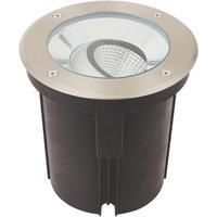 Saxby Hoxton 185mm Outdoor Round LED Recessed Ground Light Brushed Stainless Steel 16.5W 1550lm (129VX)