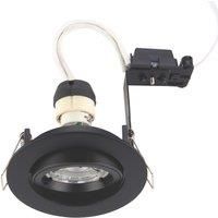 Saxby 95919 Cast Round Tilt Downlight, IP20, matt Black