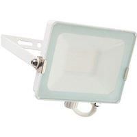 Saxby 98445 Salde 30w LED Floodlight, Matt White, IP65, 2400lm, 4000K, cool
