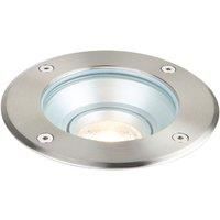 Saxby Pillar Tilt 140mm Outdoor Round Ground Light Brushed Stainless steel (406VX)