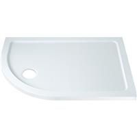 Resinlite Low Profile Quadrant Shower Tray Left Hand Offset 1200 x 800mm in White Polymer Resin