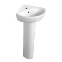 Armitage Shanks Sandringham 21 Corner Basin & Full Pedestal 480mm W - 1 TH