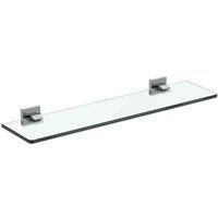 Ideal Standard IOM Square 50cm Glass Bathroom Shelf with Chrome Fittings, E2206AA