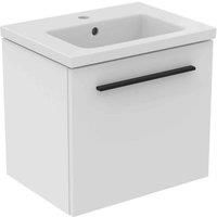 Ideal Standard i.life S Wall Hung Vanity Unit with Black Handle & Basin Matt White 500mm x 375mm x 475mm (556HM)