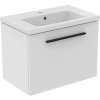 Ideal Standard i.life S Wall Hung Vanity Unit with Black Handle & Basin Gloss White 610mm x 385mm x 475mm (435HM)