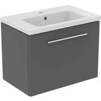 Ideal Standard i.life S Wall Hung Vanity Unit with Chrome Handle & Basin Gloss White 610mm x 385mm x 475mm (763HM)