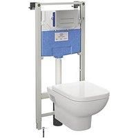 Ideal Standard I.life A Wall Hung Toilet Prosys Cistern, Slow Close Seat And Oleas Flushplate Pack
